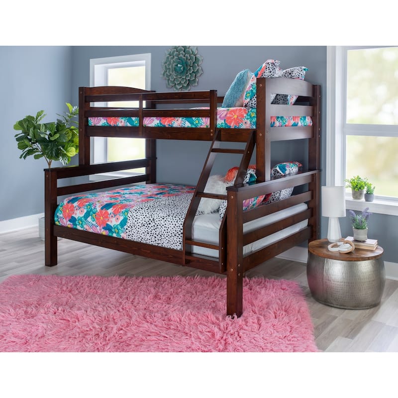Levi Solid Wood Twin over Full Bunk Bed - Espresso