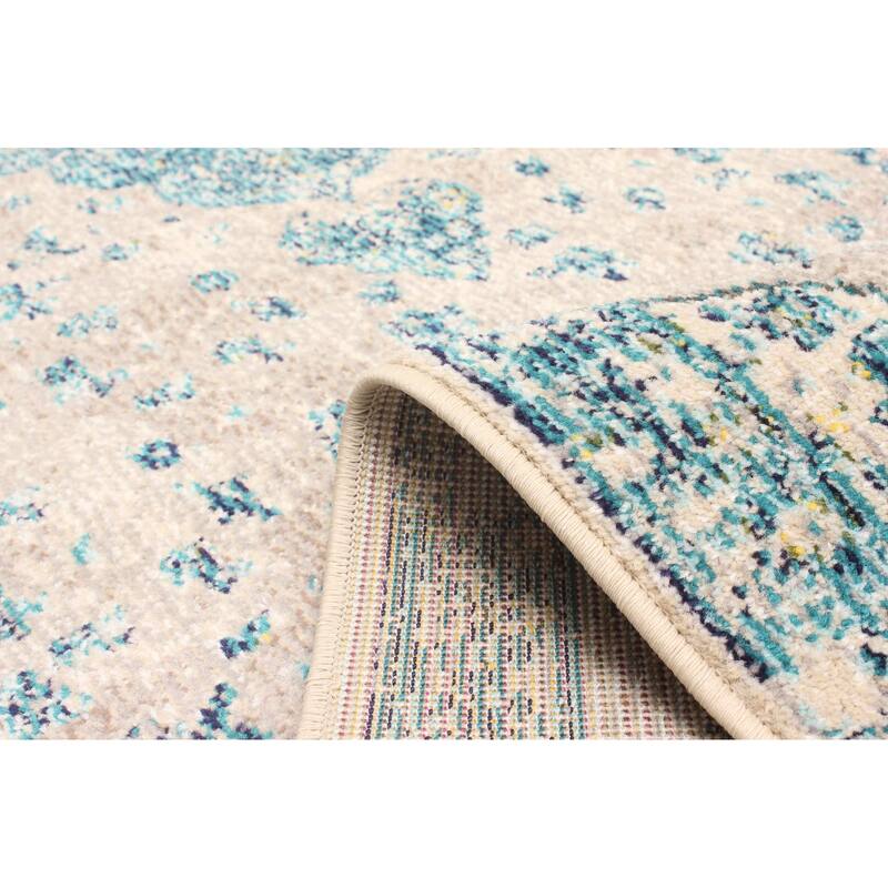 ECARPETGALLERY Machine Made Daria Blue Area Rug