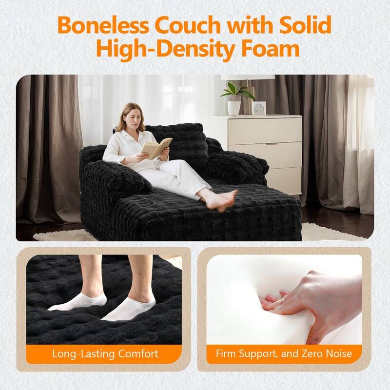 Upholstered Velvet Boneless Couch Sleeper Sofa Bed