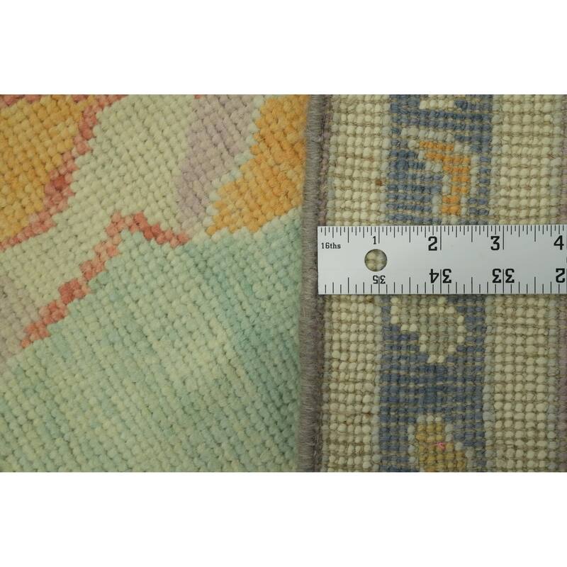 Vegetable Dye Wool Oushak Turkish Runner Rug 3x10 - 9' 10'' X 2' 11''