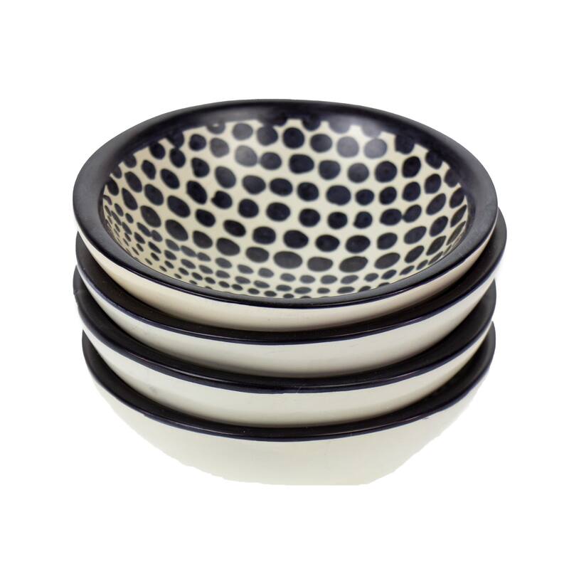 Soapstone Design Carved Dishes, Set of 4