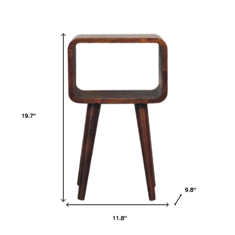 HomeRoots 20" Chestnut Solid Wood Open Nightstand