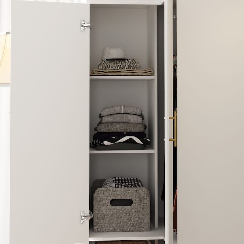 Armoires Wardrobes Shelves Door Bedroom Storage Closet(93.9"/74.2"H)