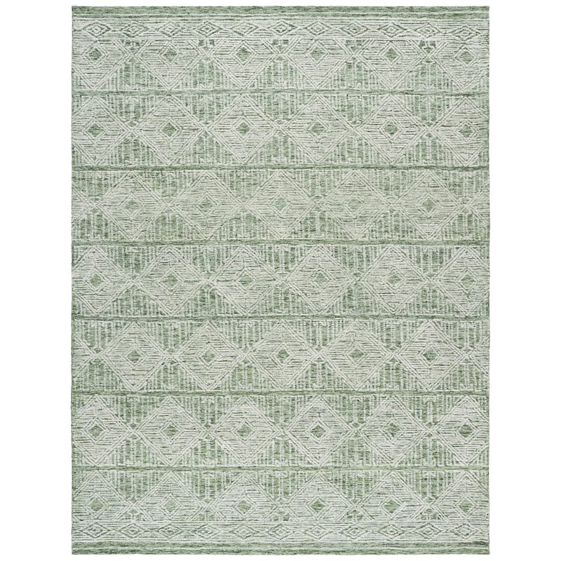 SAFAVIEH Handmade Pine Gunay Modern Wool Rug - 8' x 10' - Green/Ivory