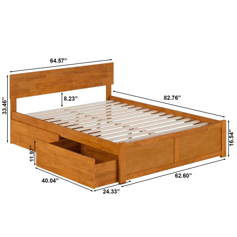 Orlando Platform Bed with Footboard and Storage Drawers