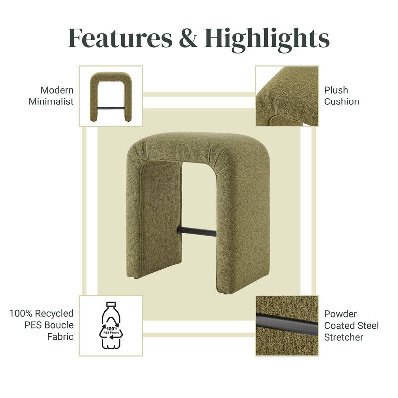 NPD Furniture Jovanka Boucle Fabric Counter Stool