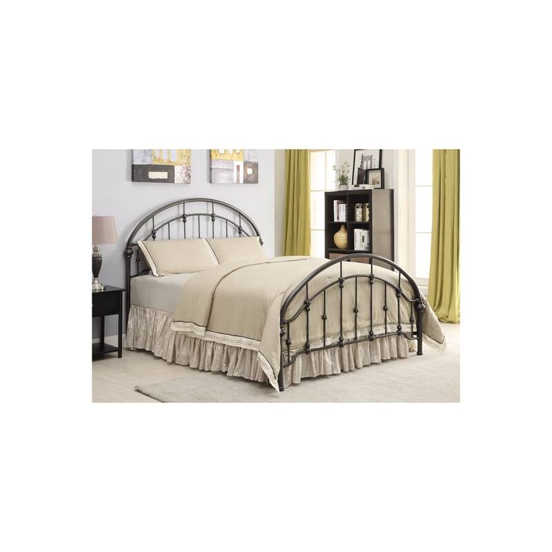 Metal Bohemian Bed Frame - Curved Design, Bronze Finish, Minimalist Style Bed, Easy Assembly, Quality Construction