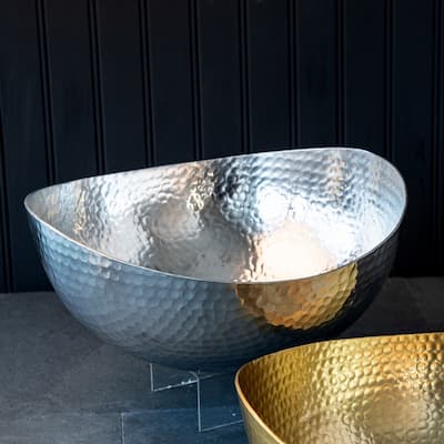 Handcrafted Hammered Stainless Steel Centerpiece Bowl