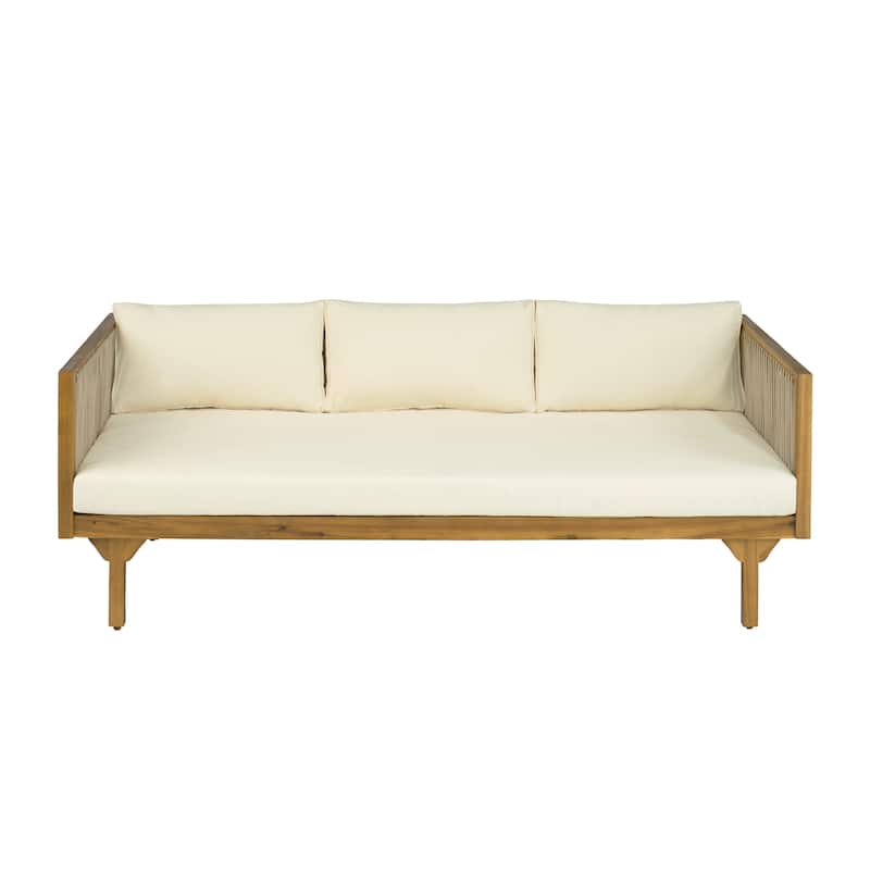 Christopher Knight Home - Acacia Wood Outdoor Patio Sofa with Rope Design