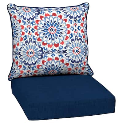 ARDEN Clark Blue Outdoor Cushion Set - 24 W x 24 D in.