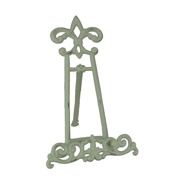 Vintage White Cast Iron Fleur De Lis Book Stand. Opens flyout.