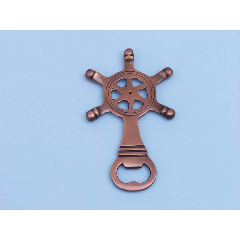 5 Inch Solid Metal Nautical Ship Wheel Bottle Opener for Bar or Kitchen Decor - 5" L x 2" W x 1" H