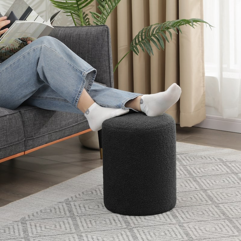 Adeco Ottoman Footrest Fabric Stool for Living Room Bedroom