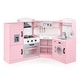 preview thumbnail 1 of 34, Costway Corner Play Kitchen Toddler Kitchen Playset with Range Hood, - See Details