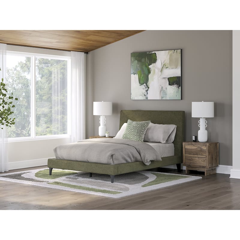 Signature Design by Ashley Zadilyn Sage Green Upholstered Bed with Roll Slats - Full
