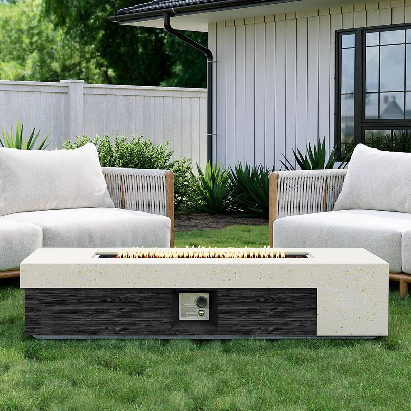 POLESITTER Morden Outdoor Concrete Propane Fire Pit Table