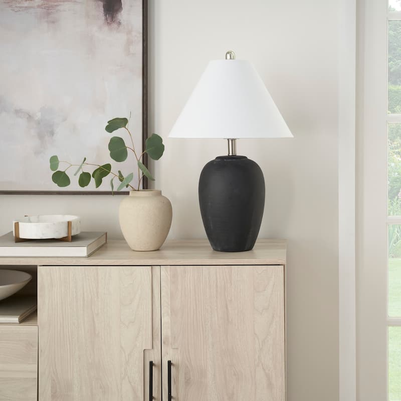 Nourison 23" Rustic Ceramic Vase Accent Table Lamp
