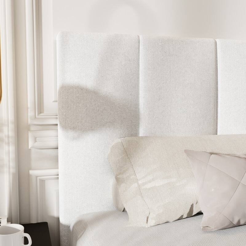 Modern Upholstered Lift-Up Storage Platform Bed with Headboard