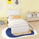 preview thumbnail 12 of 56, Upholstered Platform Bed with Cartoon Ear Headboard and Drawers
