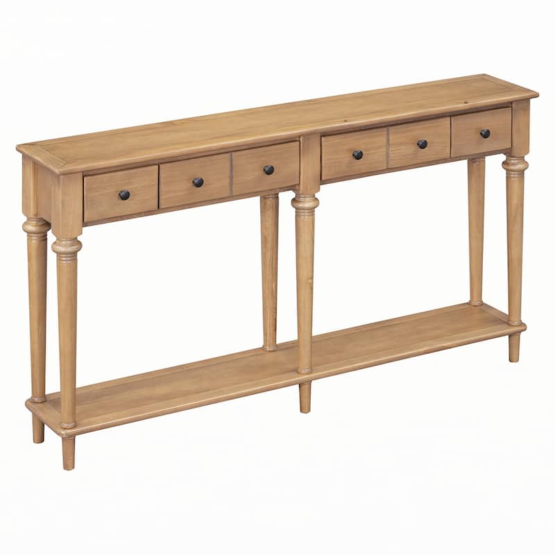 Entryway Table with 4 Drawers(Old Pine)