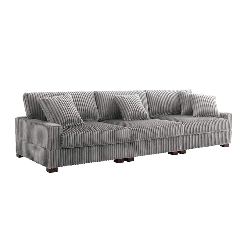 Modular Sectional Sofa Set with Adjustable Headrests and Ottomans
