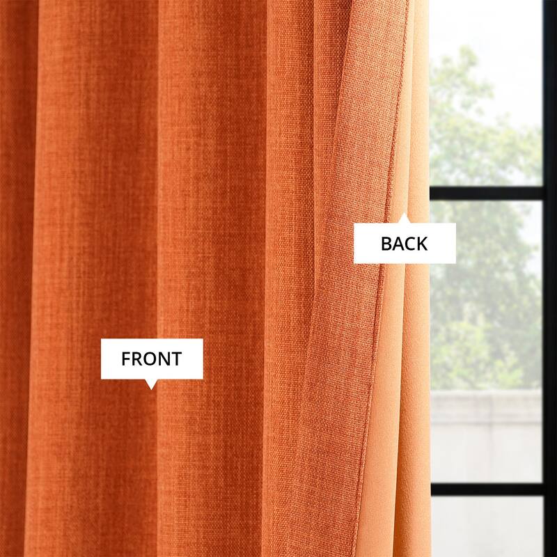 Exclusive Fabrics Grommet Textured Faux Linen Room Darkening Curtains for Bedroom & Living Room Curtains (1 Panel)