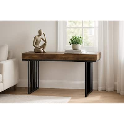55" Industrial Console Table - Brown & Black
