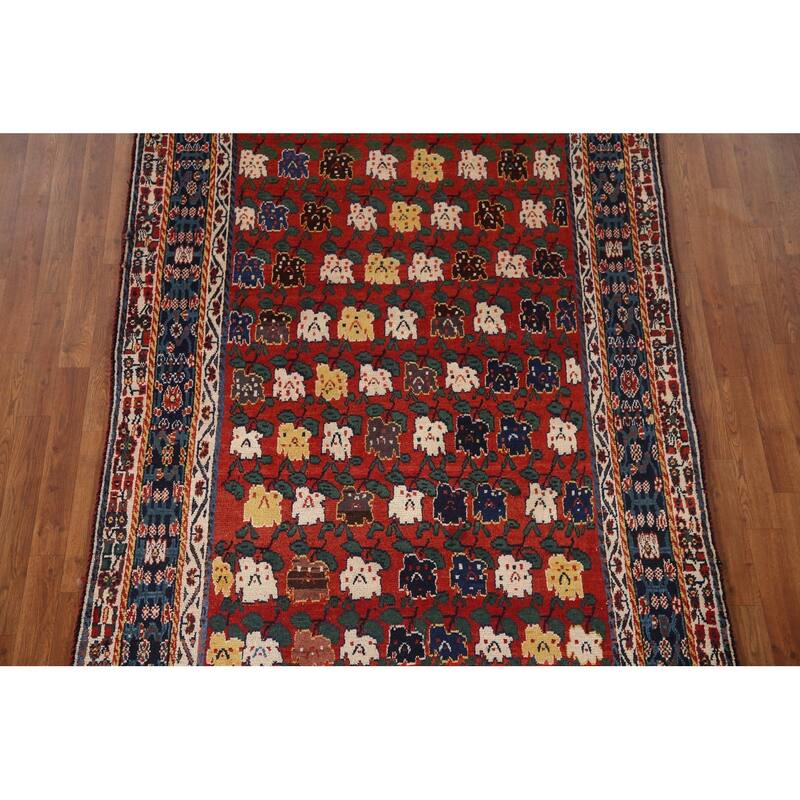 Vegetable Dye Kashkoli Persian Vintage Area Rug Handmade Wool Carpet - 5'1"x 8'4"
