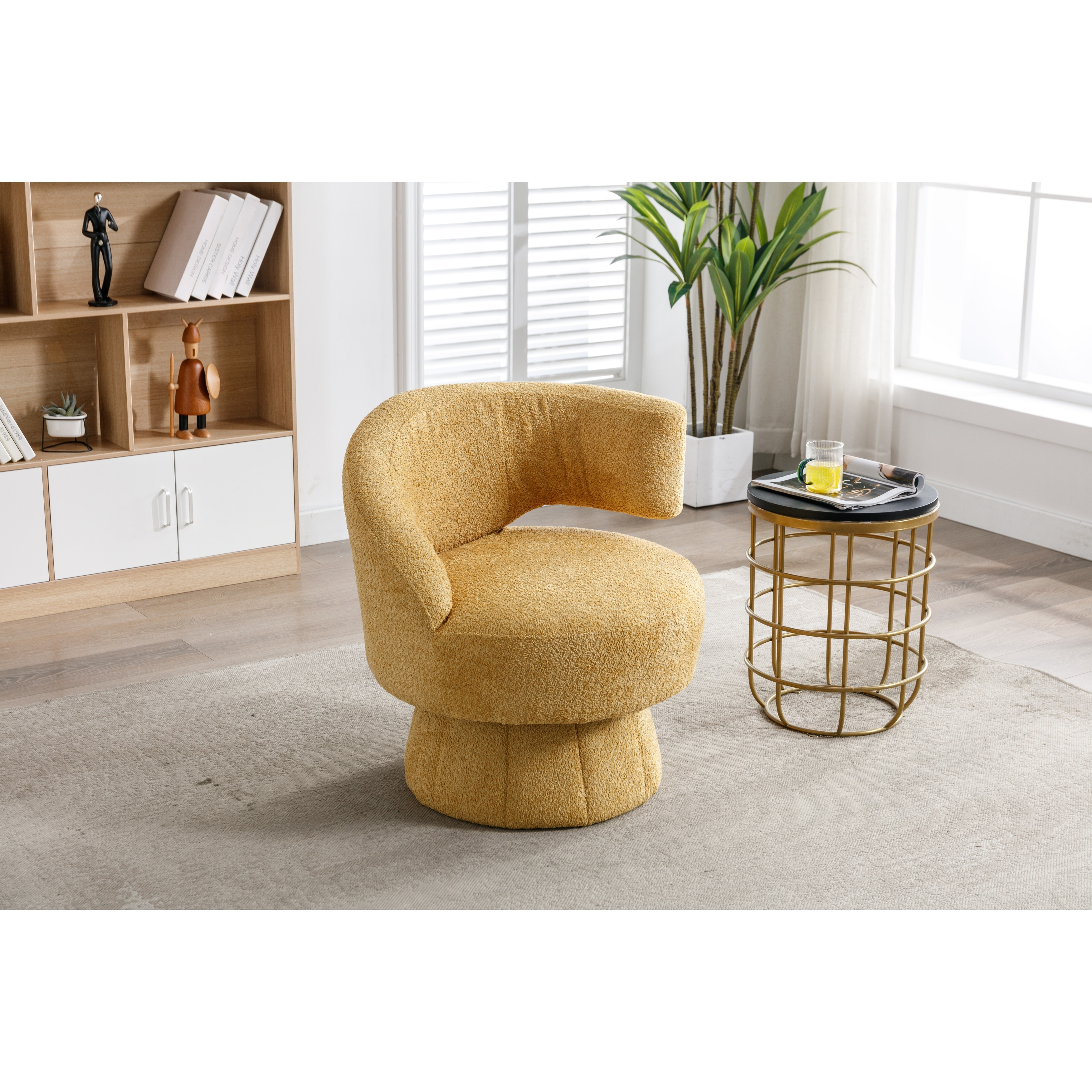 360 Degree Swivel Barrel Chair Accent Chairs with Wide