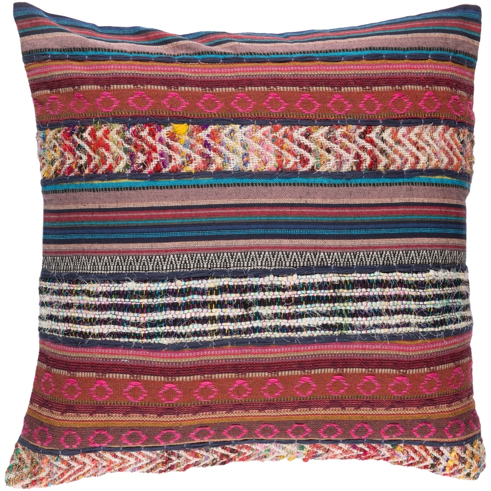 Jacquard Throw Pillows for Couch, 18x18 Pillow Inserts Included, Rustic  Cushion Covers With Stuffing Polyester Fiber Set of 2 Square Pillows 