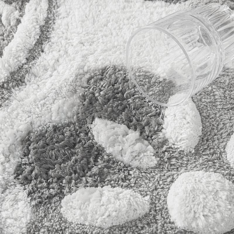 1 Piece 20x30" Medallion Cotton Tufted Bath Rug