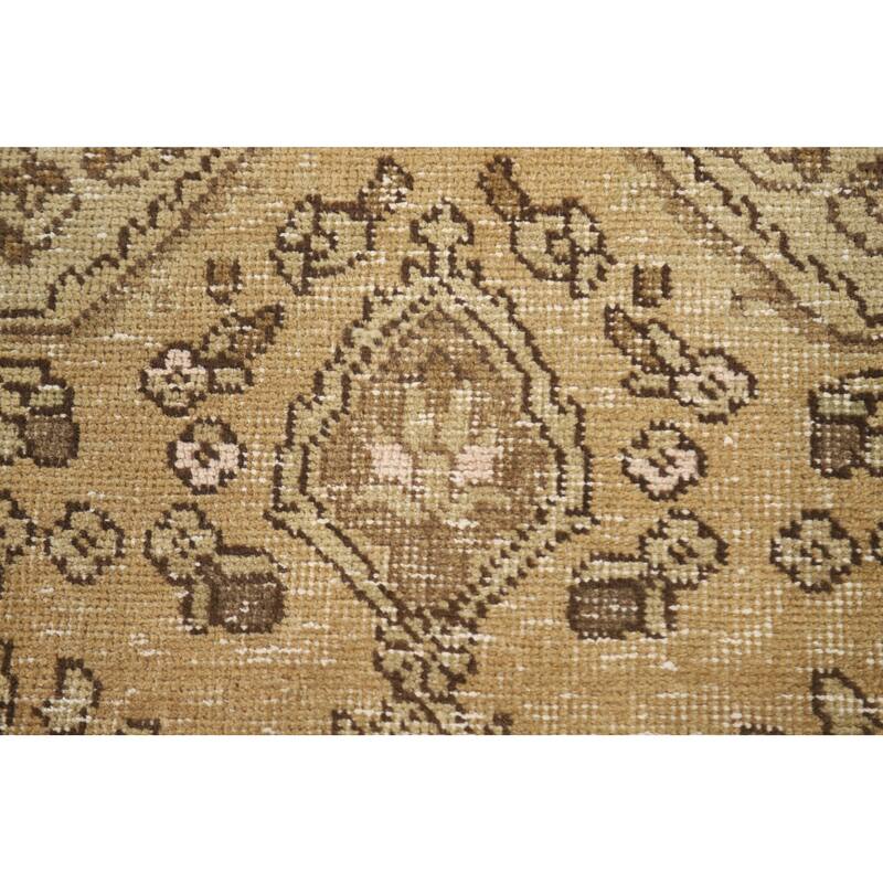 Hand Knotted Oriental 100% Wool Carpet Traditional Medallion Yellow & Gold Tabriz Area Rug - 4' 8'' X 3' 3''