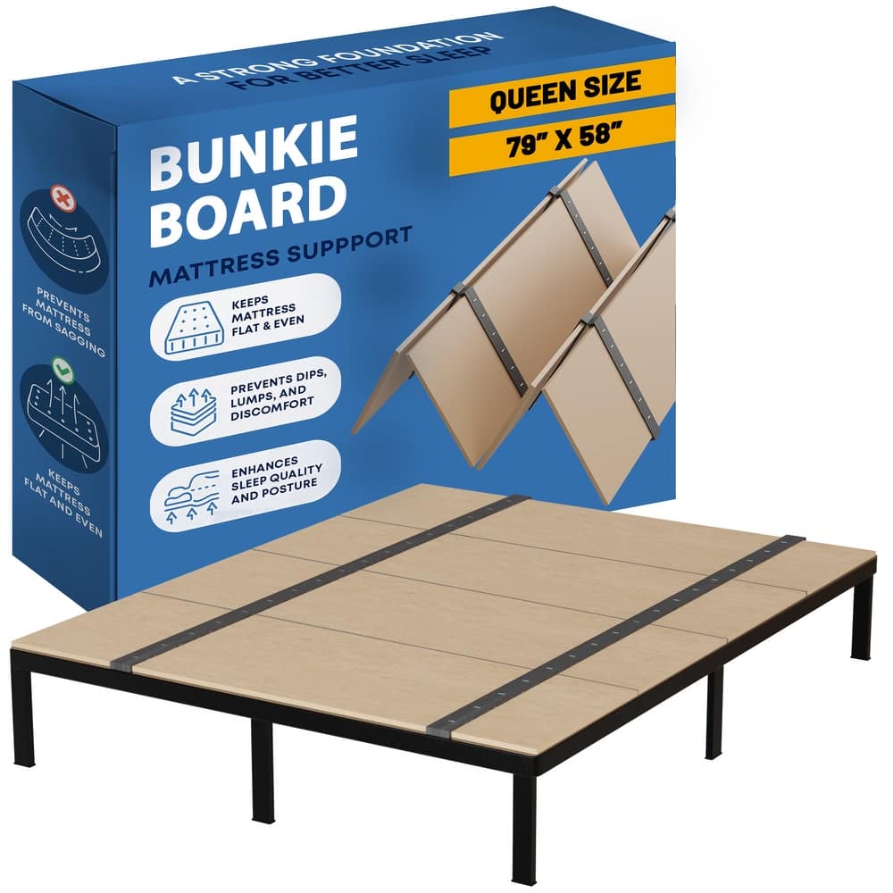Folding Bunkie Board, Low-Profile Mattress Support Platform for Daybeds, Bunk Beds, Futons & Metal/Wood Frames.
