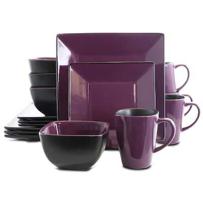 Bremhill Royal Lavender Squared Dinnerware Set 16 Pieces