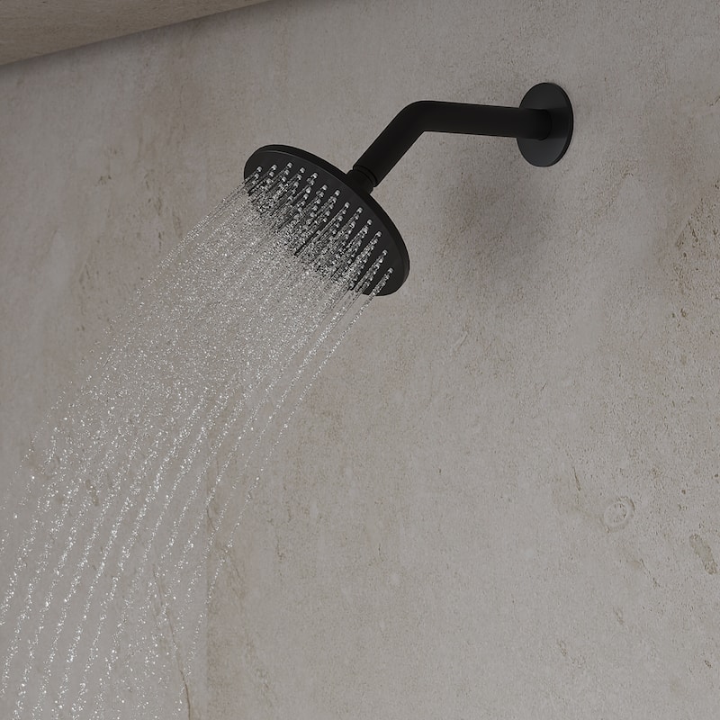 GRANDJOY 12" Wall Mounted Shower System Dual Shower Heads with 6 Body Jets