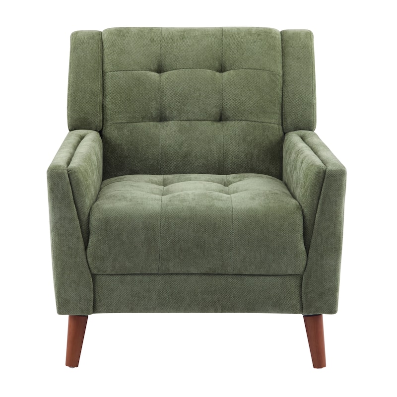 Christopher Knight Home - Candace Mid Century Modern Fabric Arm Chair - Green,Walnut