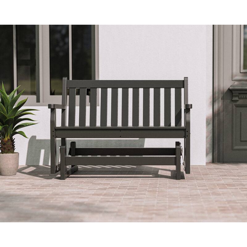 POLYWOOD Traditional Plastic 48-inch Outdoor Garden Glider Bench