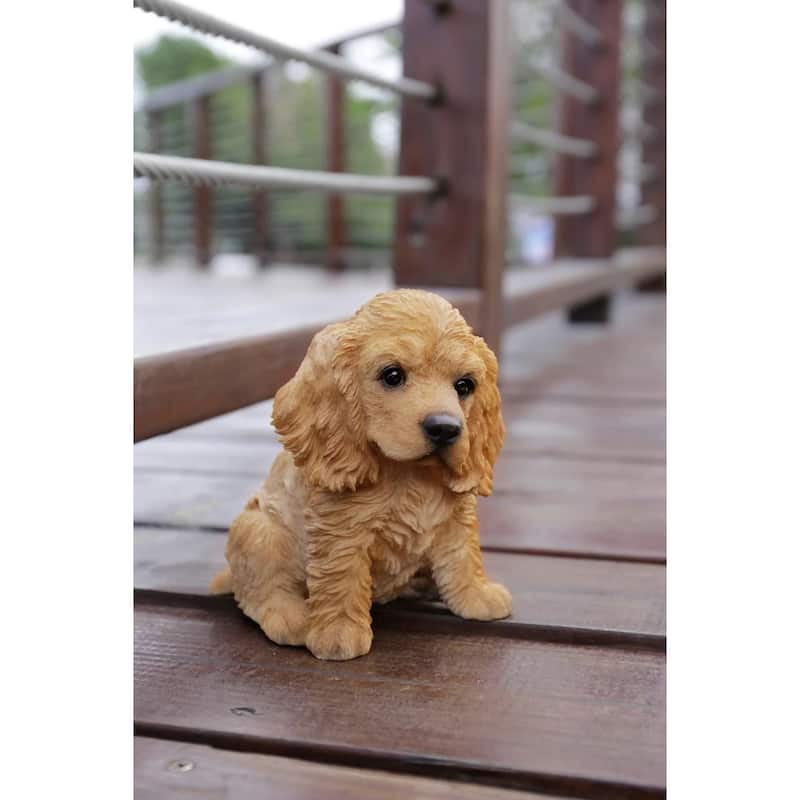 Sitting Cocker Spaniel Puppy Outdoor Garden Statue - 6.25"