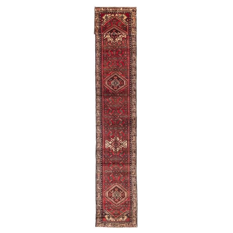 ECARPETGALLERY Hand-knotted Andelz Red Wool Rug - 2'5 x 16'10