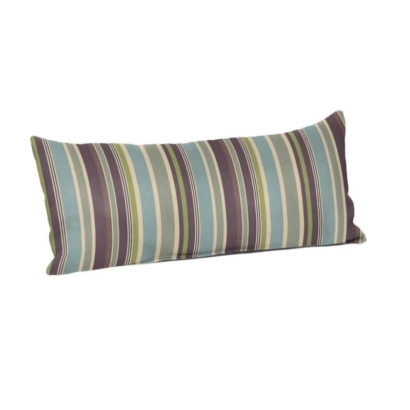 Sunbrella Stripe Fabric 1-Piece Indoor/Outdoor Lumbar Pillow, 22"W x 9"L, Maxim Classic - 22"W x 9"L - Brannon Whisper