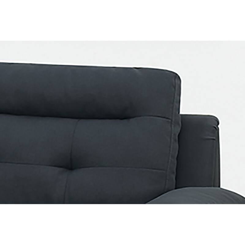 Bobkona Zane Linen 3-piece Sectional Set with Cocktail Ottoman