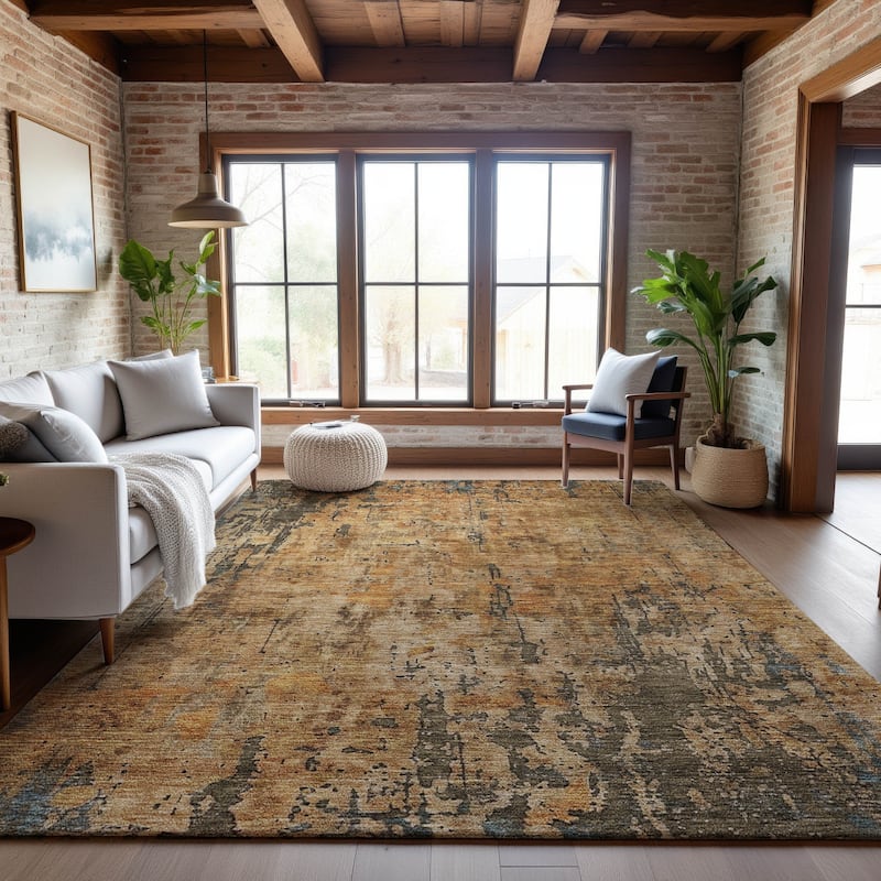 Premium Washable Super Soft Modern Glam Mayfield Rug - Copper - 3' x 5'
