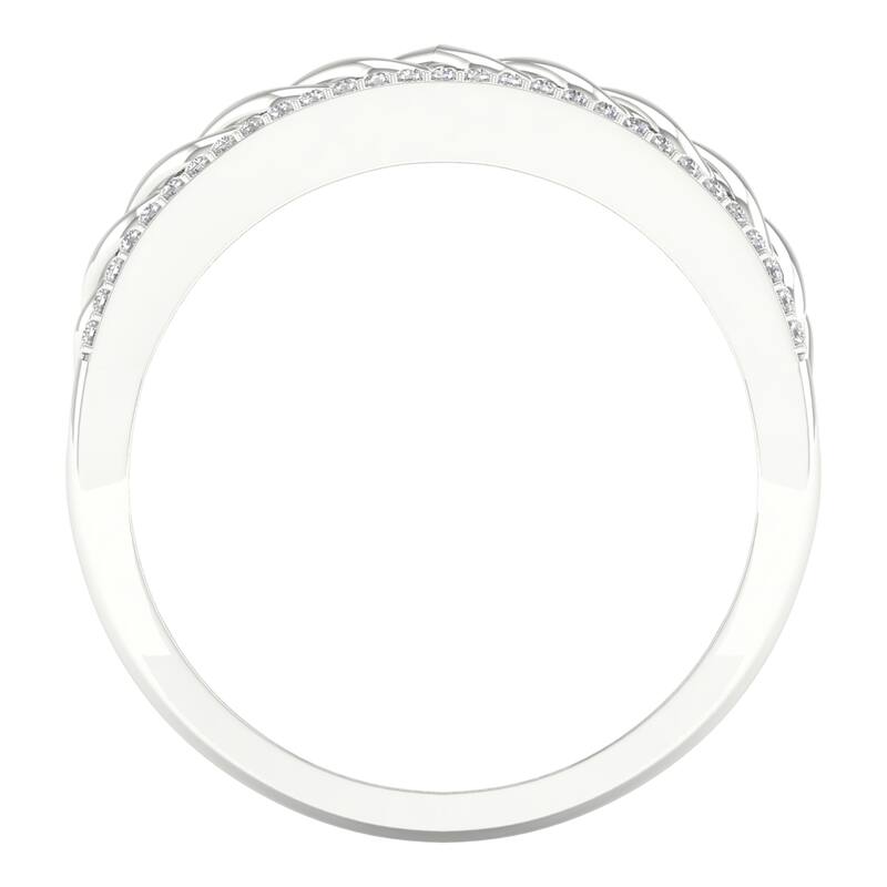 1/6ct TDW Diamond Cuban Link Ring in 10K Gold for Men