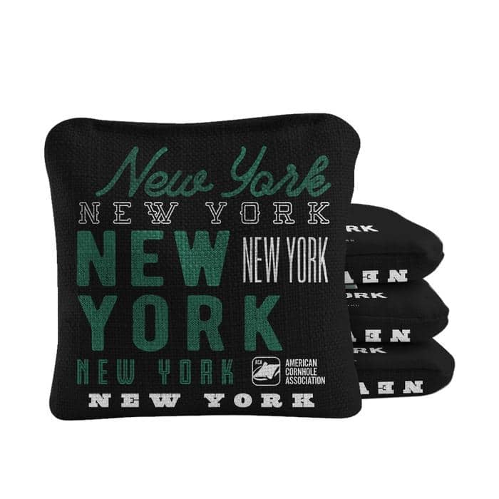 New York Football Black Dual Sided Cornhole Bags