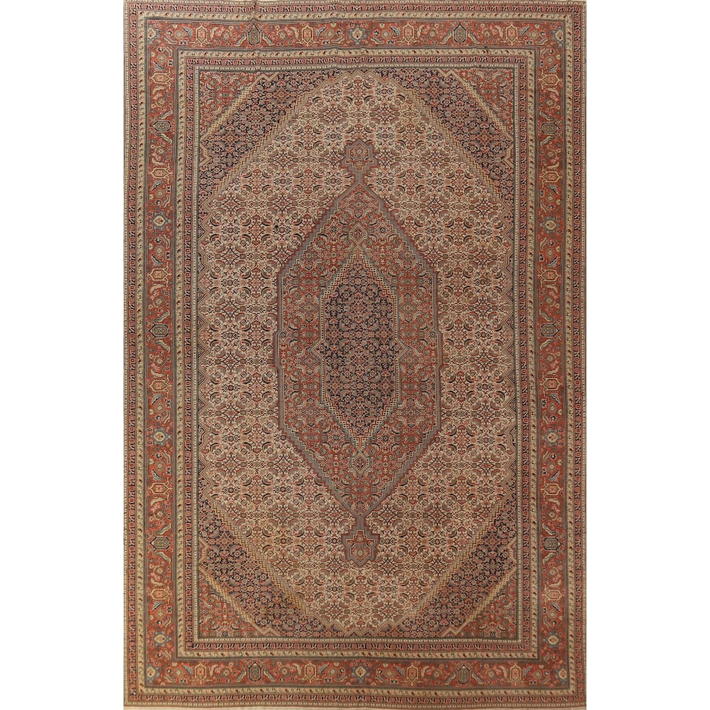 Vegetable Dye Tabriz Persian Area Rug Handmade Wool Carpet - 8'11"x 13'4"