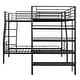 preview thumbnail 10 of 8, L-Shaped Metal Twin Over Full Bunk Bed with Twin Loft Bed, Four Shelves, and Guardrails, Space-Saving Design, Black