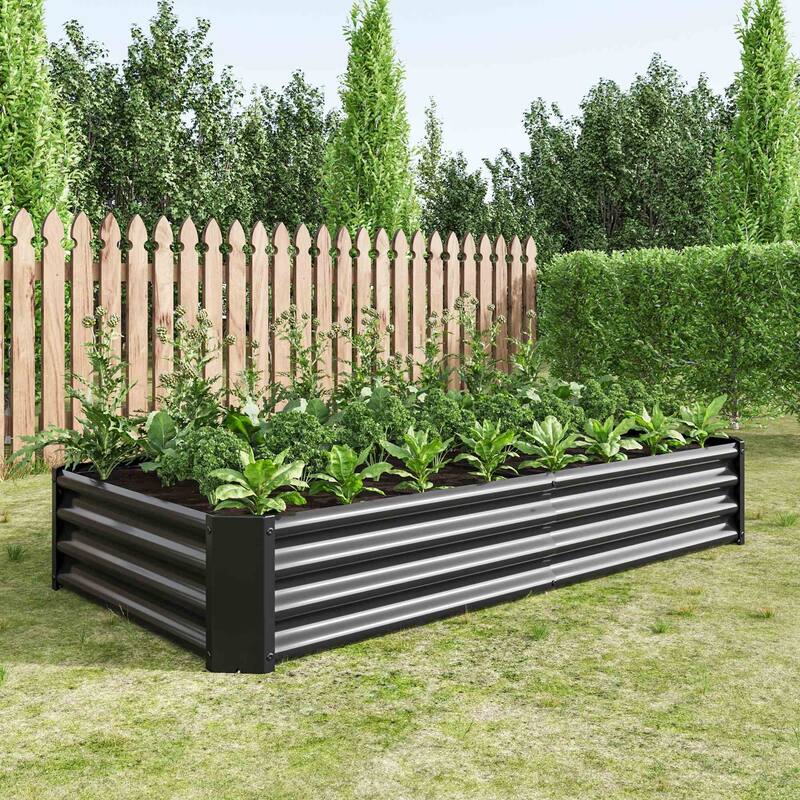 Metal Raised Garden Bed Planter Box for Outdoor Gardening
