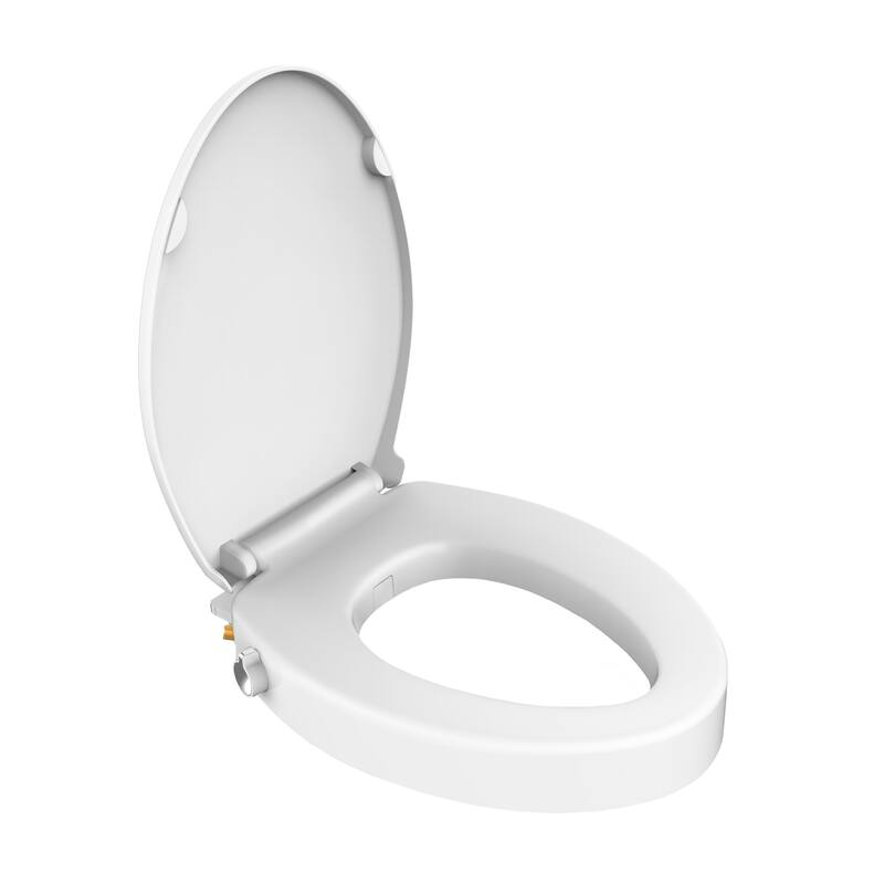 Ryse 3 In. Raised Elongated Soft Close Ada Compliant Toilet Seat With Bidet In Glossy White
