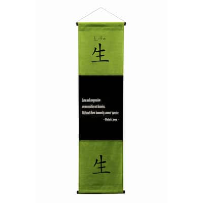 Inspirational Wall Decor "Life" Banner Art, Inspiring Quote Wall Hanging Scroll, Motivational Message, Thought Saying Tapestry