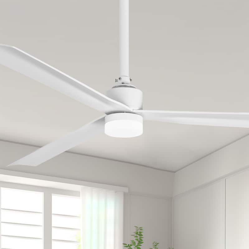 50" Modern White 3CCT Integrated LED Ceiling Fan with Light and Remote